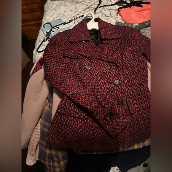 Jessica Simpson Herringbone Pea Coat Blazer - Picture 3 of 6